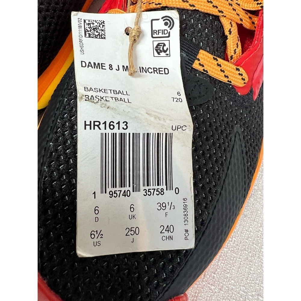 Adidas Dame 8 Mr. Incredibles Basketball Shoes Mens 6.5 Disney Pixar Red Yellow - Picture 7 of 15